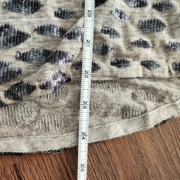Rebecca Taylor Linen Gray Sequin Embroidered Top XS Retro Beach - Picture 8 of 8